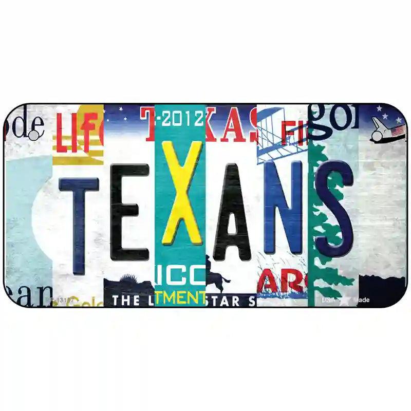 Texans Strip Art Novelty Metal License Plate Tag 6" x 3" (BP)