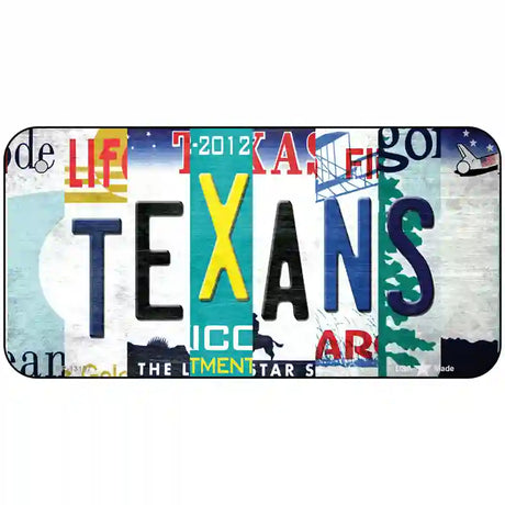 Texans Strip Art Novelty Metal License Plate Tag 6" x 3" (BP)