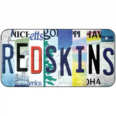 Redskins Strip Art Novelty Metal License Plate Tag 6" x 3" (BP)