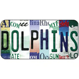 Dolphins Strip Art Novelty Metal License Plate Tag 6" x 3" (BP)