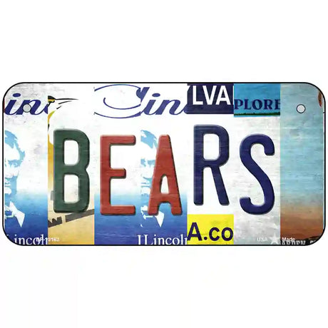 Bears Strip Art Novelty Metal License Plate Tag 6" x 3" (BP)