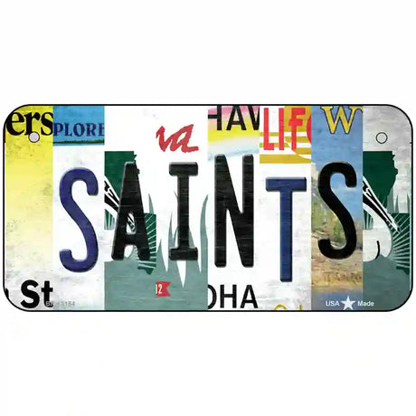 Saints Strip Art Novelty Metal License Plate Tag 6" x 3" (BP)