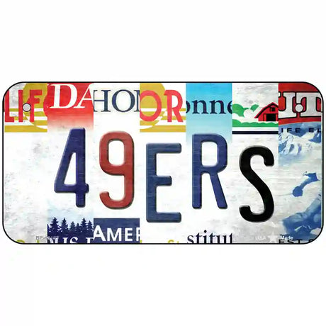 49ers Strip Art Novelty Metal License Plate Tag 6" x 3" (BP)