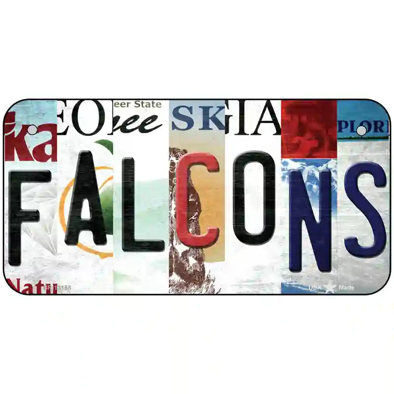 Falcons Strip Art Novelty Metal License Plate Tag 6" x 3" (BP)