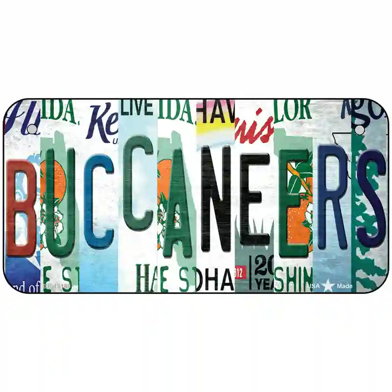 Buccaneers Strip Art Novelty Metal License Plate Tag 6" x 3" (BP)