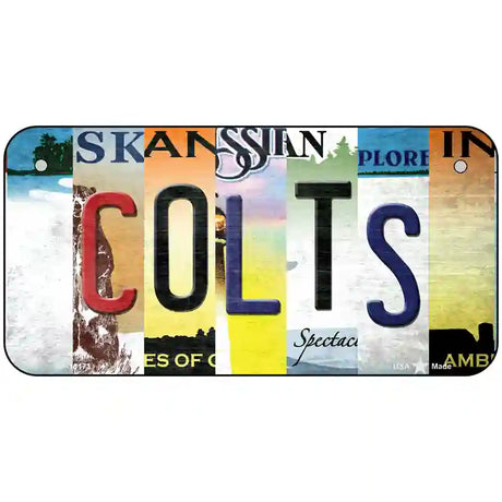 Colts Strip Art Novelty Metal License Plate Tag 6" x 3" (BP)