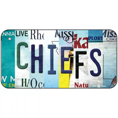 Chiefs Strip Art Novelty Metal License Plate Tag 6" x 3" (BP)