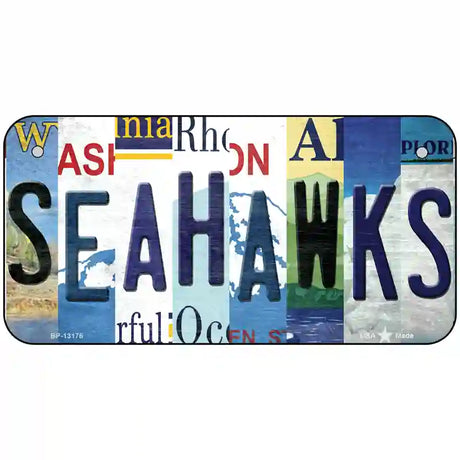 Seahawks Strip Art Novelty Metal License Plate Tag 6" x 3" (BP)