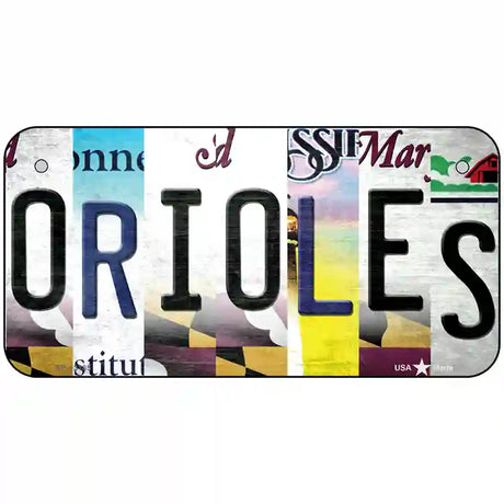 Orioles Strip Art Novelty Metal License Plate Tag 6" x 3" (BP)