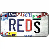 Reds Strip Art Novelty Metal License Plate Tag 6" x 3" (BP)