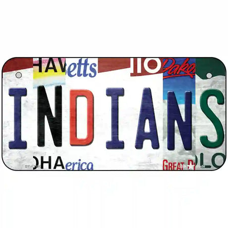 Indians Strip Art Novelty Metal License Plate Tag 6" x 3" (BP)