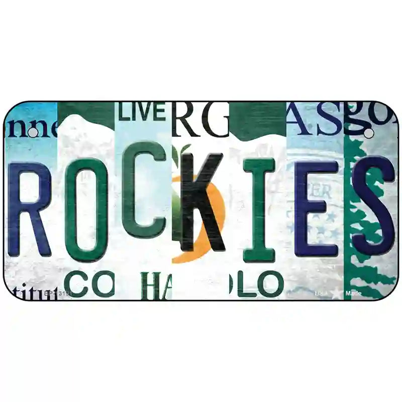 Rockies Strip Art Novelty Metal License Plate Tag 6" x 3" (BP)