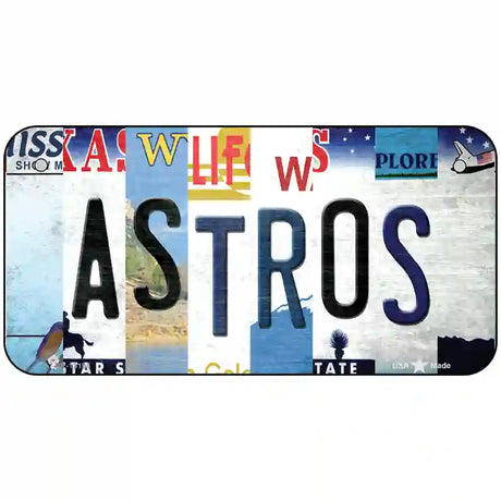 Astros Strip Art Novelty Metal License Plate Tag 6" x 3" (BP)