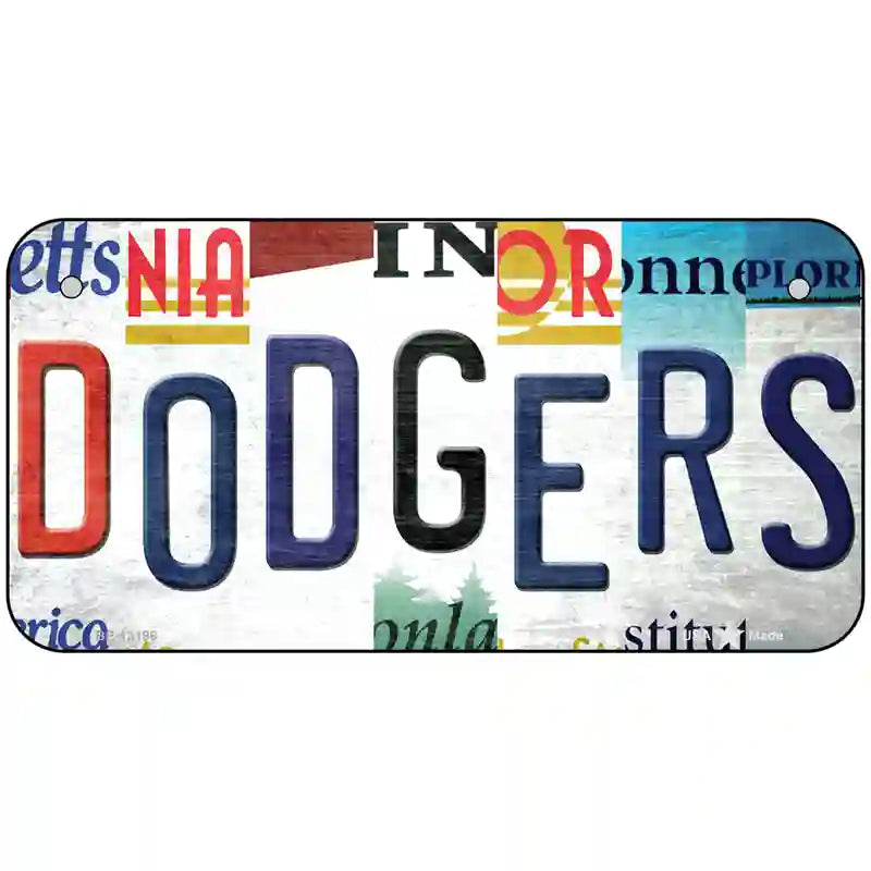 Dodgers Strip Art Novelty Metal License Plate Tag 6" x 3" (BP)