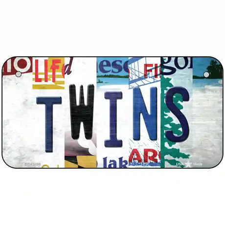 Twins Strip Art Novelty Metal License Plate Tag 6" x 3" (BP)