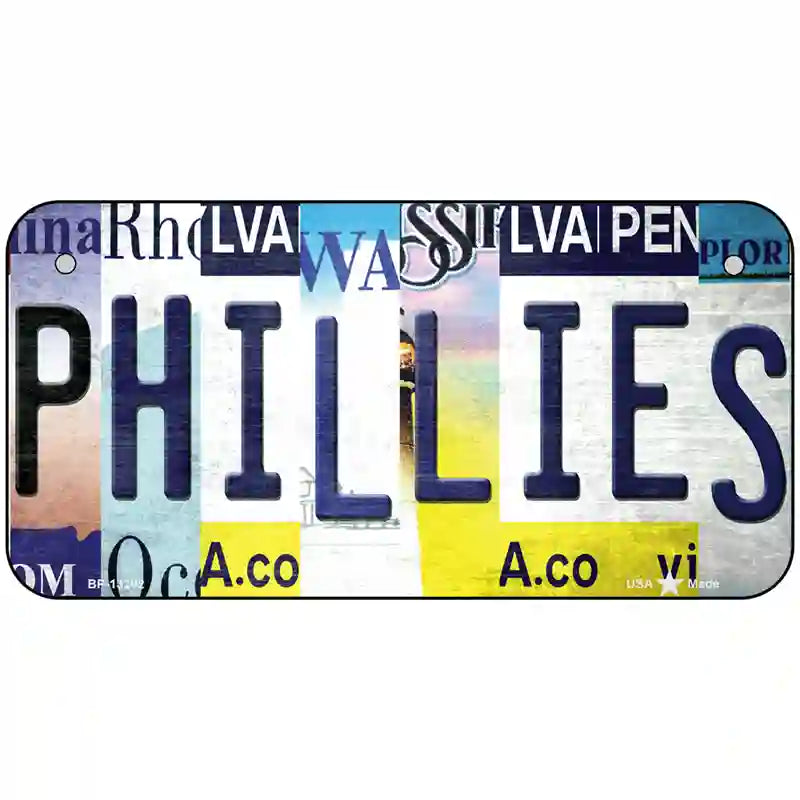 Phillies Strip Art Novelty Metal License Plate Tag 6" x 3" (BP)