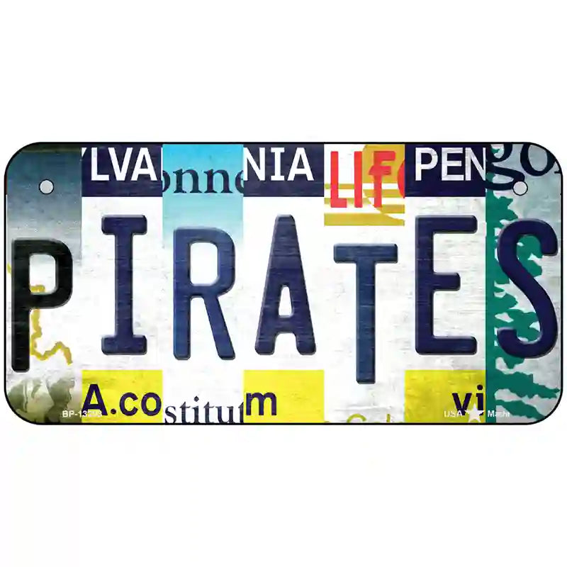 Pirates Strip Art Novelty Metal License Plate Tag 6" x 3" (BP)