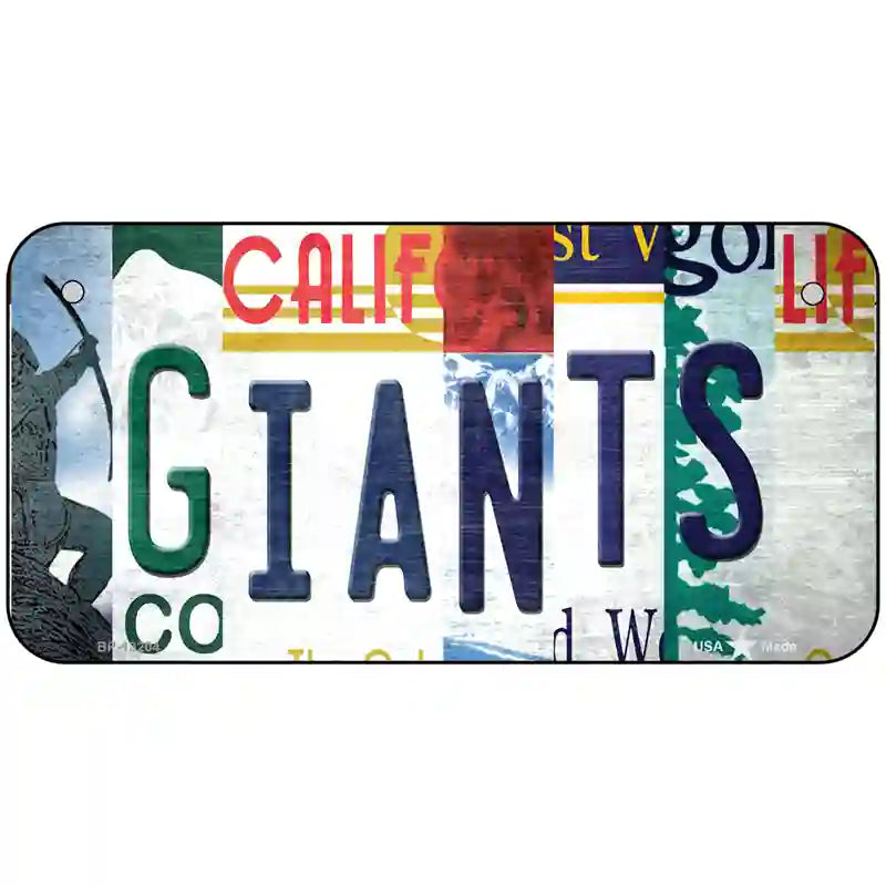 Giants Strip Art Baseball Novelty Metal License Plate Tag 6" x 3" (BP)