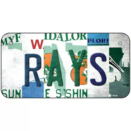 Rays Strip Art Novelty Metal License Plate Tag 6" x 3" (BP)