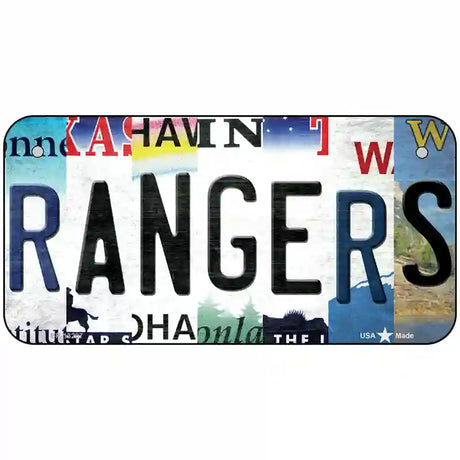 Rangers Strip Art Novelty Metal License Plate Tag 6" x 3" (BP)