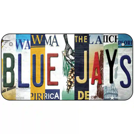 Blue Jays Strip Art Novelty Metal License Plate Tag 6" x 3" (BP)