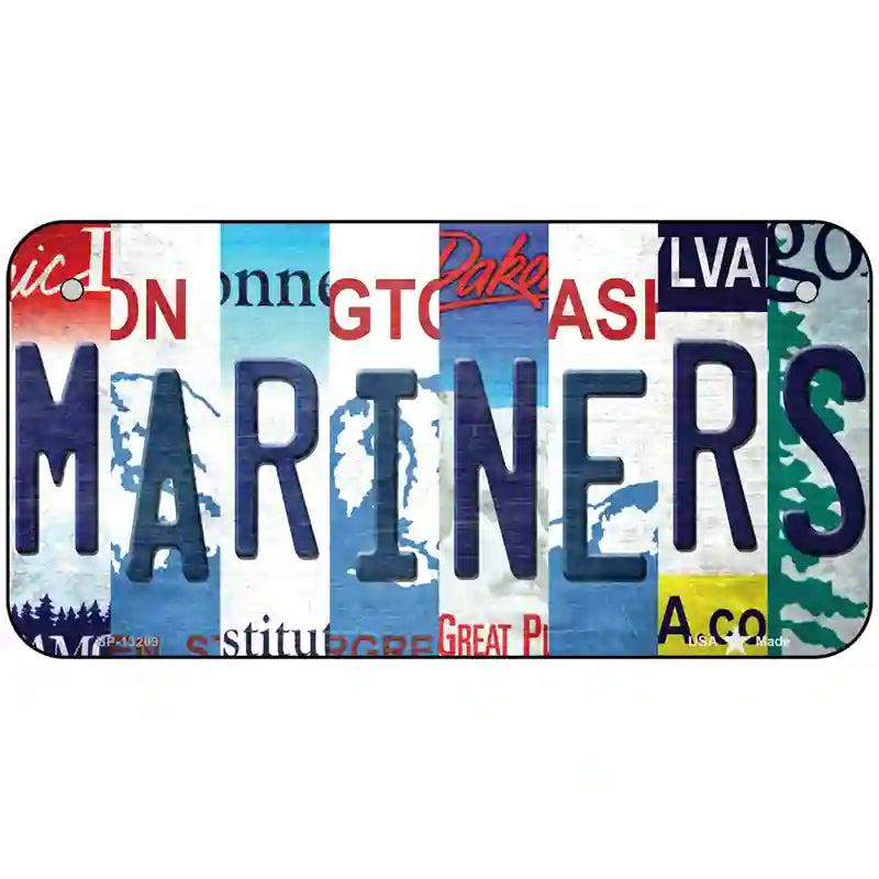 Mariners Strip Art Novelty Metal License Plate Tag 6" x 3" (BP)