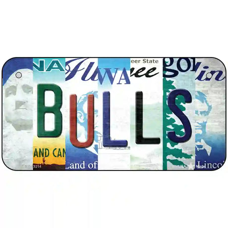 Bulls Strip Art Novelty Metal License Plate Tag 6" x 3" (BP)