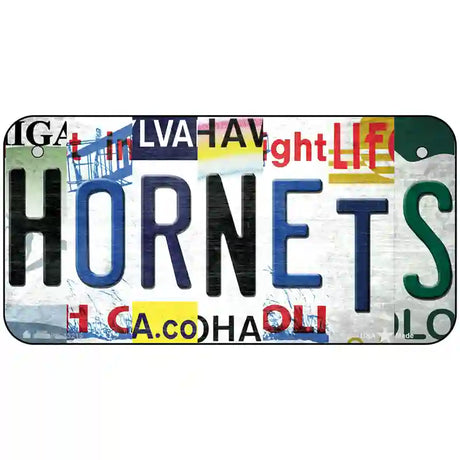 Hornets Strip Art Novelty Metal License Plate Tag 6" x 3" (BP)