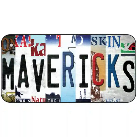 Mavericks Strip Art Novelty Metal License Plate Tag 6" x 3" (BP)