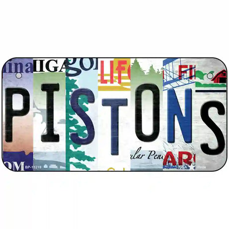 Pistons Strip Art Novelty Metal License Plate Tag 6" x 3" (BP)