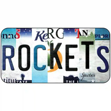 Rockets Strip Art Novelty Metal License Plate Tag 6" x 3" (BP)