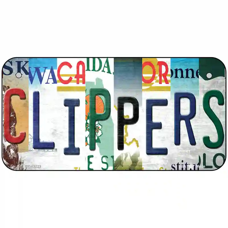 Clippers Strip Art Novelty Metal License Plate Tag 6" x 3" (BP)