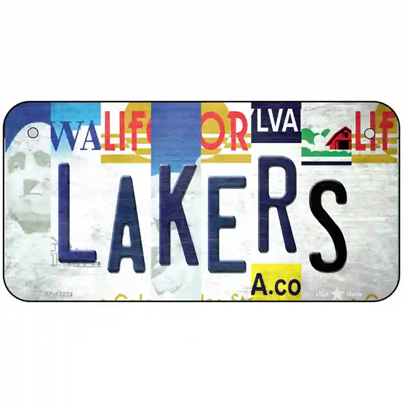 Lakers Strip Art Novelty Metal License Plate Tag 6" x 3" (BP)