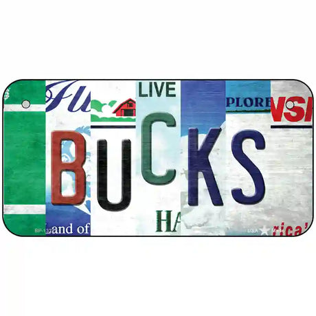 Bucks Strip Art Novelty Metal License Plate Tag 6" x 3" (BP)