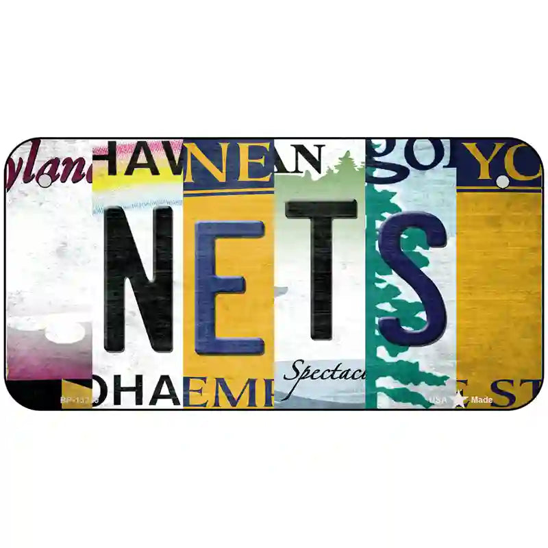 Nets Strip Art Novelty Metal License Plate Tag 6" x 3" (BP)