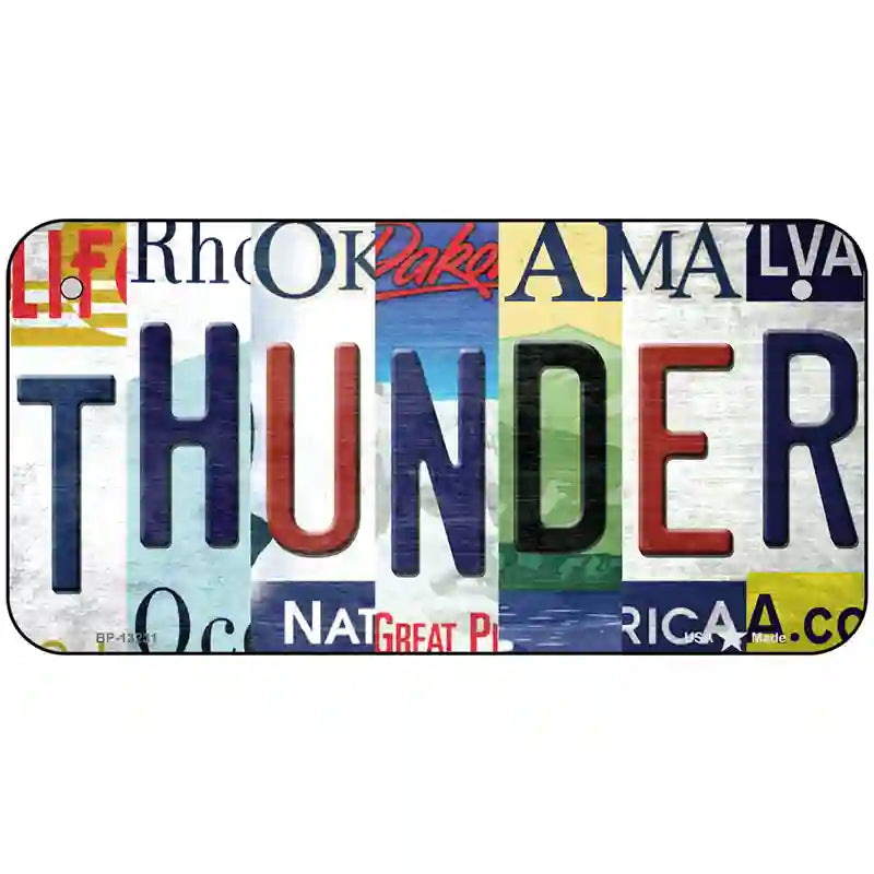 Thunder Strip Art Novelty Metal License Plate Tag 6" x 3" (BP)