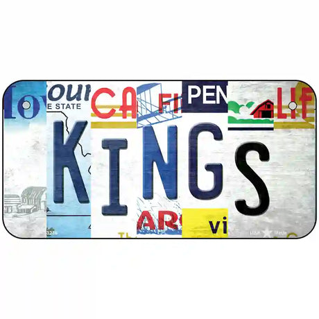 Kings Strip Art Novelty Metal License Plate Tag 6" x 3" (BP)