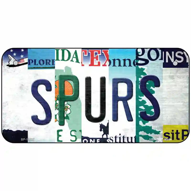 Spurs Strip Art Novelty Metal License Plate Tag 6" x 3" (BP)