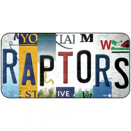 Raptors Strip Art Novelty Metal License Plate Tag 6" x 3" (BP)