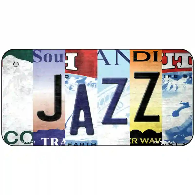 Jazz Strip Art Novelty Metal License Plate Tag 6" x 3" (BP)