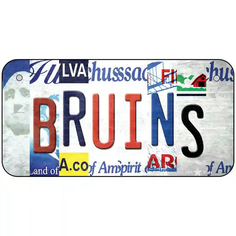 Bruins Strip Art Novelty Metal License Plate Tag 6" x 3" (BP)