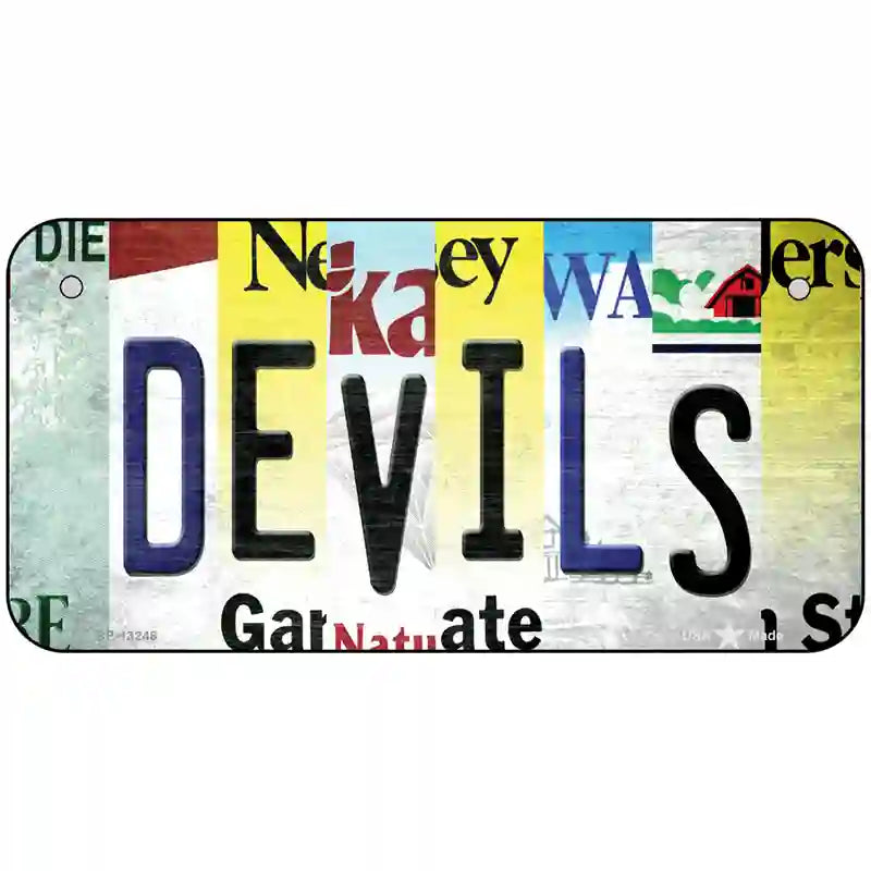 Devils Strip Art Novelty Metal License Plate Tag 6" x 3" (BP)