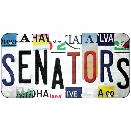 Senators Strip Art Novelty Metal License Plate Tag 6" x 3" (BP)