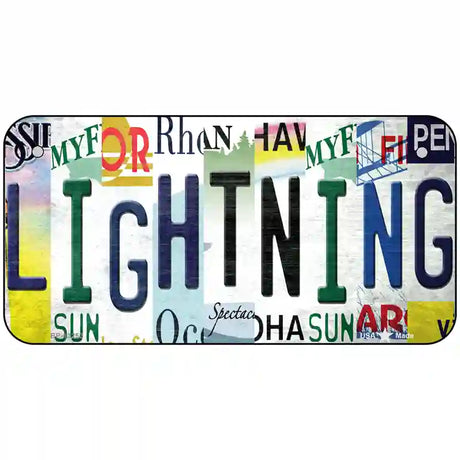 Lightning Strip Art Novelty Metal License Plate Tag 6" x 3" (BP)