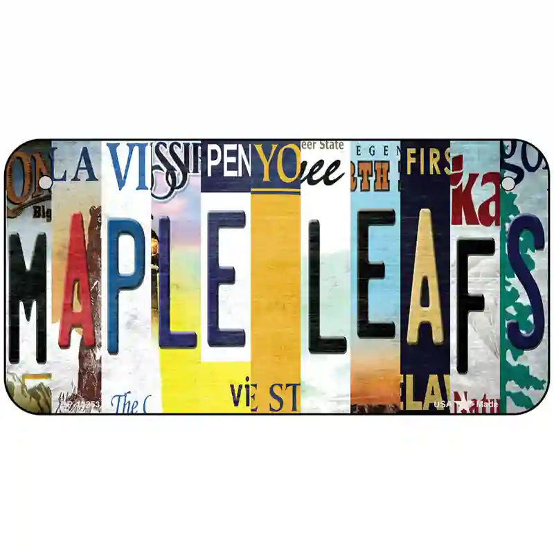 Maple Leafs Strip Art Novelty Metal License Plate Tag 6" x 3" (BP)