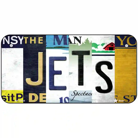 Jets Strip Art Hockey Novelty Metal License Plate Tag 6" x 3" (BP)