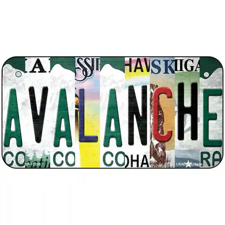 Avalanche Strip Art Novelty Metal License Plate Tag 6" x 3" (BP)