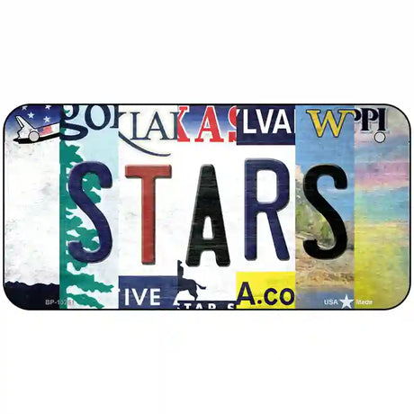 Stars Strip Art Novelty Metal License Plate Tag 6" x 3" (BP)