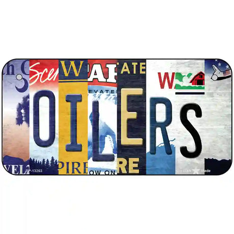 Oilers Strip Art Novelty Metal License Plate Tag 6" x 3" (BP)