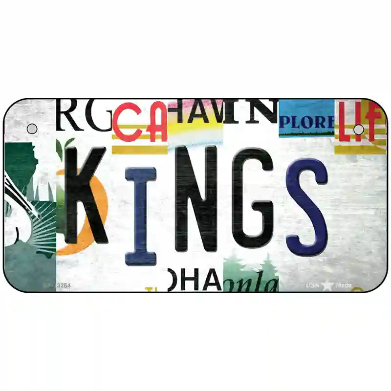 Kings Strip Art Hockey Novelty Metal License Plate Tag 6" x 3" (BP)